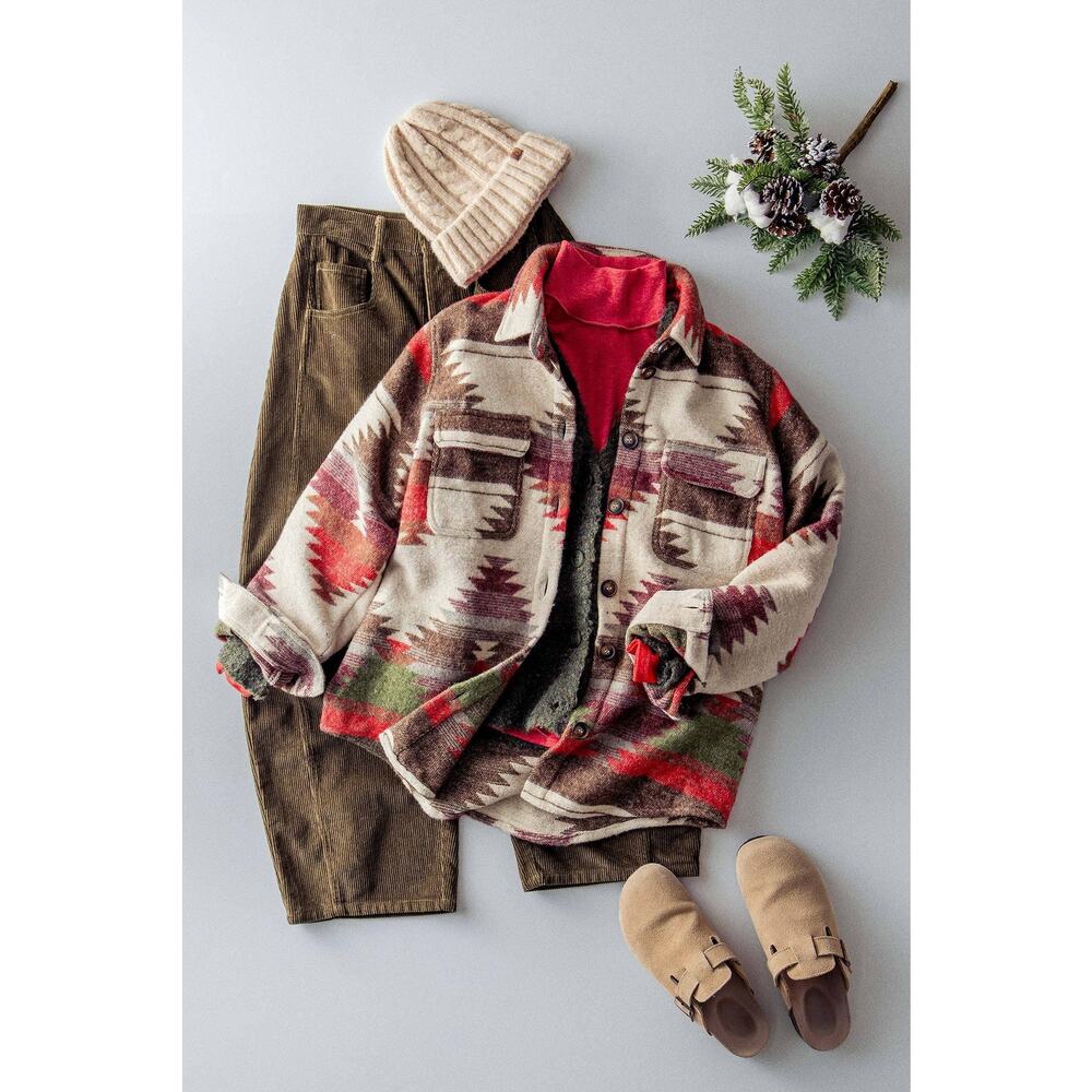 Urban Daizy Aztec Print Jacket - Western-Inspired, Relaxed Fit - Picture 2 of 8